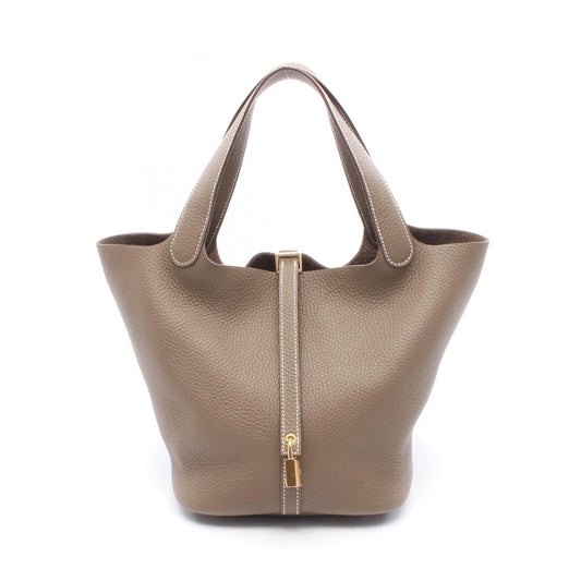 Hermes Picotin Lock MM Leather Handbag Brown