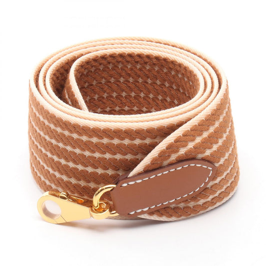 Hermes Canvas Shoulder Strap Brown/Beige