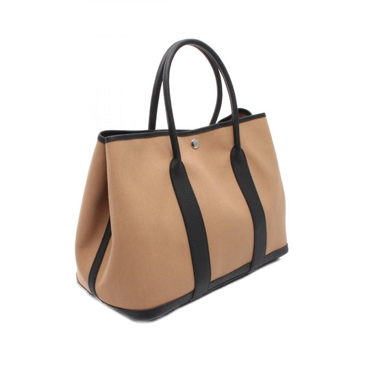 Hermes Garden Party PM Canvas Leather Tote Bag