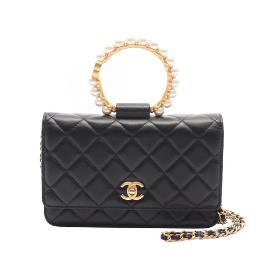 Chanel Lambskin Matelasse Pearl Handle Shoulder Bag
