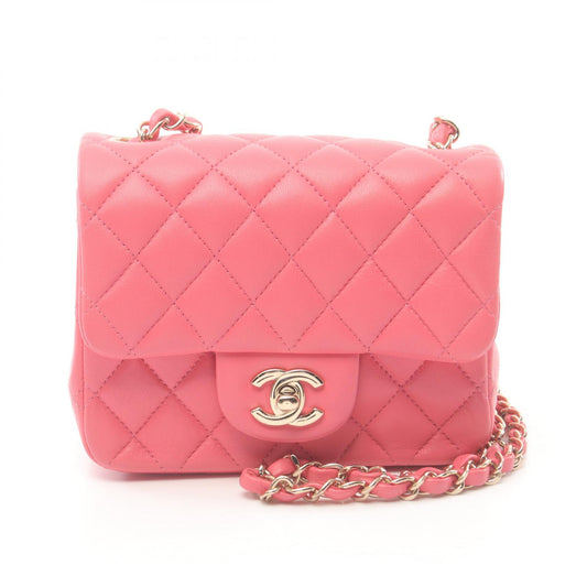 Chanel Mini Matelasse Lambskin Shoulder Bag Pink
