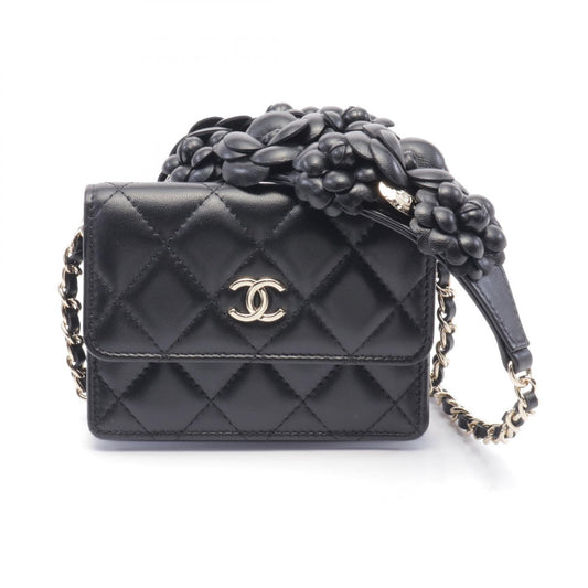 Chanel Matelasse Camellia Leather Shoulder Bag