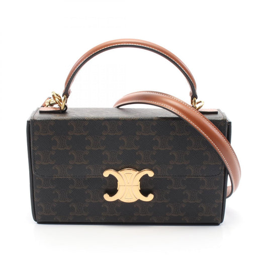 Celine Box Triomphe Handbag PVC Coated Canvas Leather