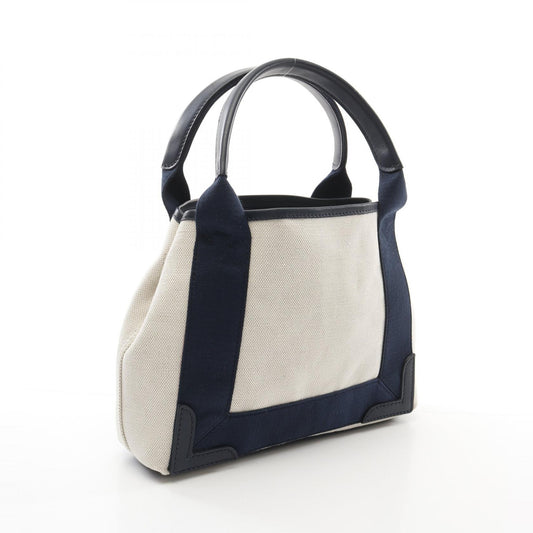 Balenciaga Canvas Leather Navy Cabas XS Handbag
