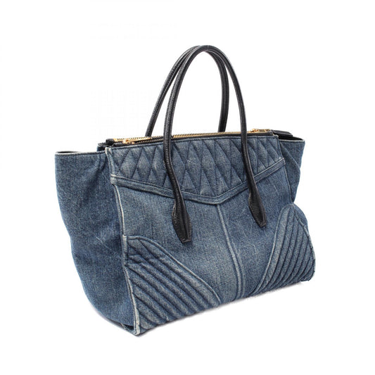 Miu Miu Denim Leather Biker Handbag RN1031