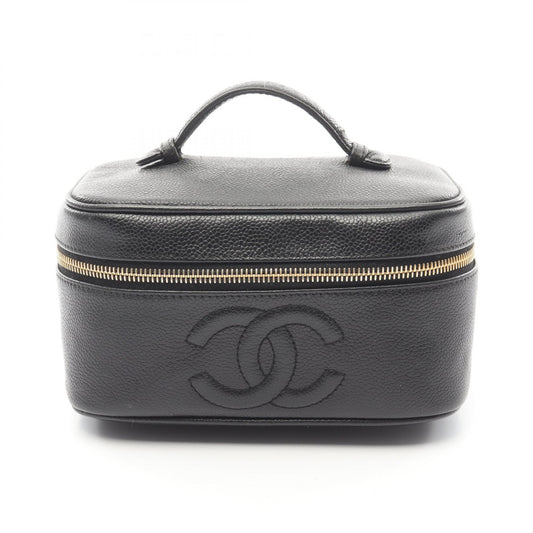 Chanel Coco Mark Handbag Black Leather