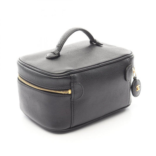 Chanel Coco Mark Handbag Black Leather