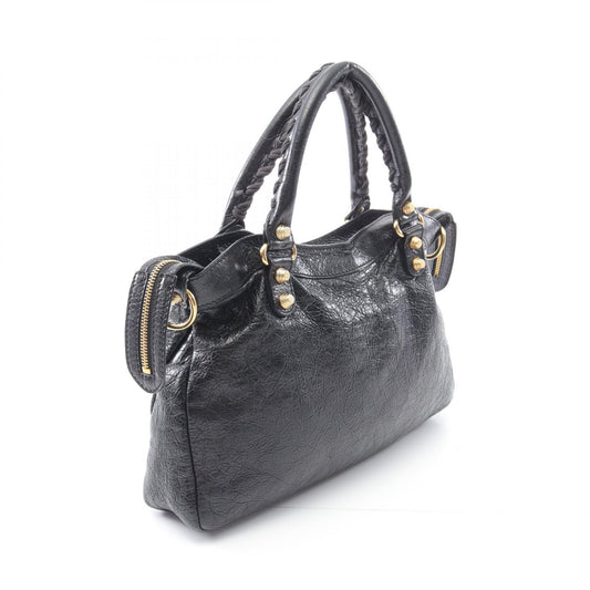 Balenciaga Leather Giant Town Handbag Black