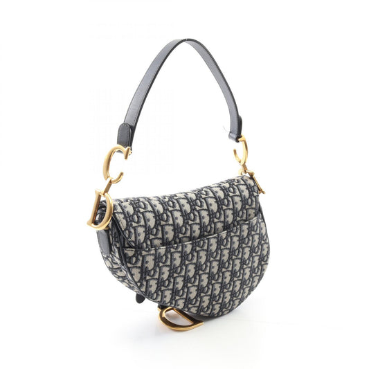 Dior Saddle Bag Oblique Jacquard Canvas Leather Handbag
