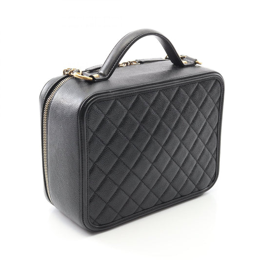 Chanel CC Filigree Vanity Shoulder Bag Black