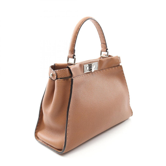 Fendi Peekaboo Leather Handbag Brown 8BN290