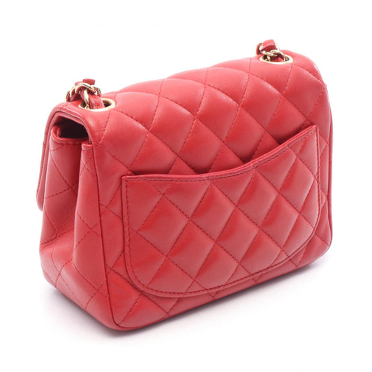 Chanel Mini Matelasse Lambskin Shoulder Bag Red