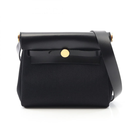 Hermes Canvas Mini Clutch Bag Black