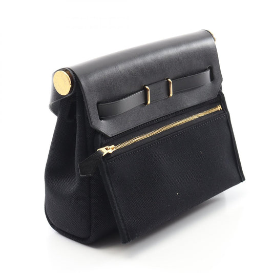 Hermes Canvas Mini Clutch Bag Black