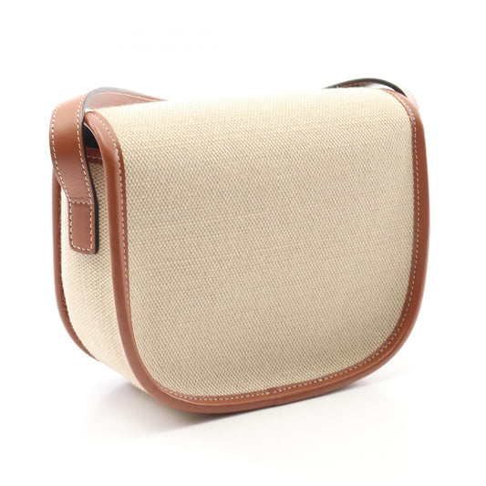 Celine Canvas Leather Folco Triomphe Shoulder Bag