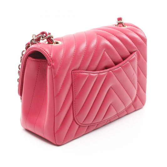 Chanel V-Stitch Lambskin Shoulder Bag Pink