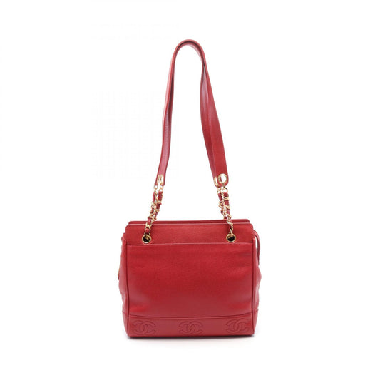 Chanel Triple Coco Mark Shoulder Bag Red