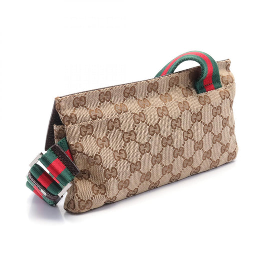 Gucci GG Canvas Leather Waist Bag 180691