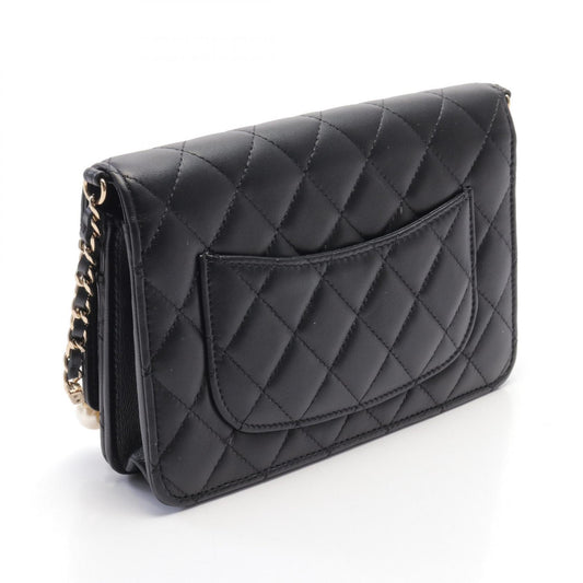 Chanel Lambskin Matelasse Shoulder Bag Black