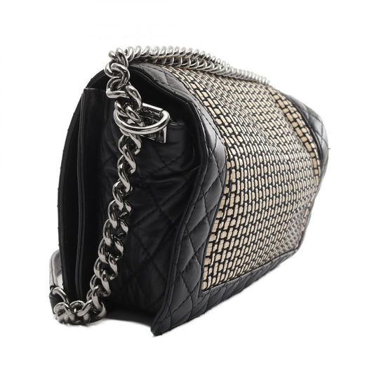 Chanel Boy Lambskin Shoulder Bag Black/Beige