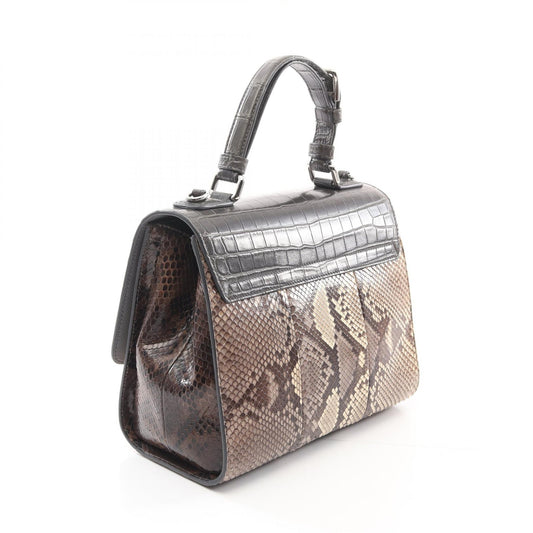 Dolce & Gabbana Exotic Leather Handbag Gray Multicolor