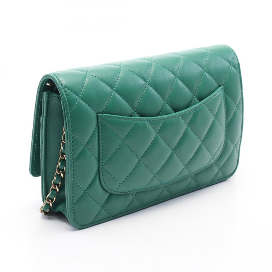 Chanel Leather Matelasse Shoulder Bag Green