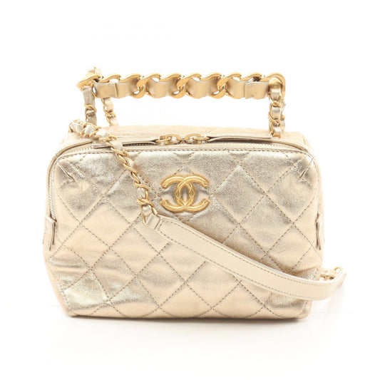 Chanel Matelasse Leather Shoulder Bag Gold