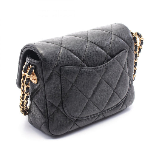 Chanel Caviar Mini Flap Shoulder Bag Black