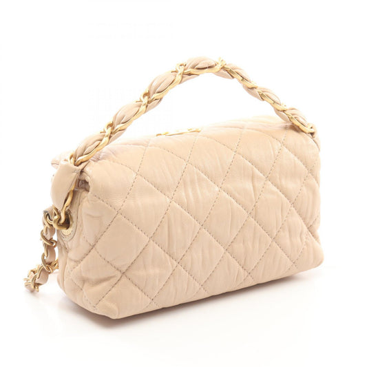 Chanel Lambskin Matelasse Shoulder Bag Beige