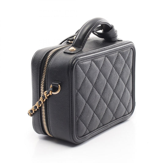 Chanel CC Filigree Small Vanity Bag Leather