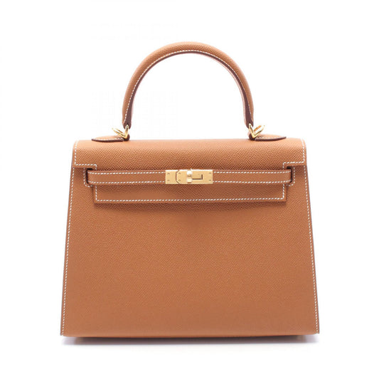 Hermes Kelly 25 Gold Handbag Brown