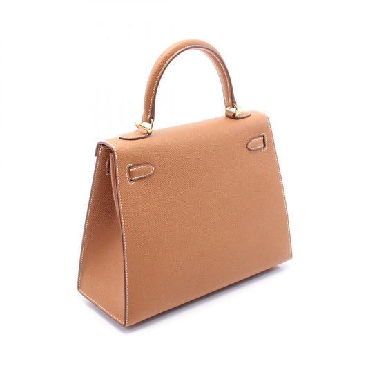 Hermes Kelly 25 Gold Handbag Brown