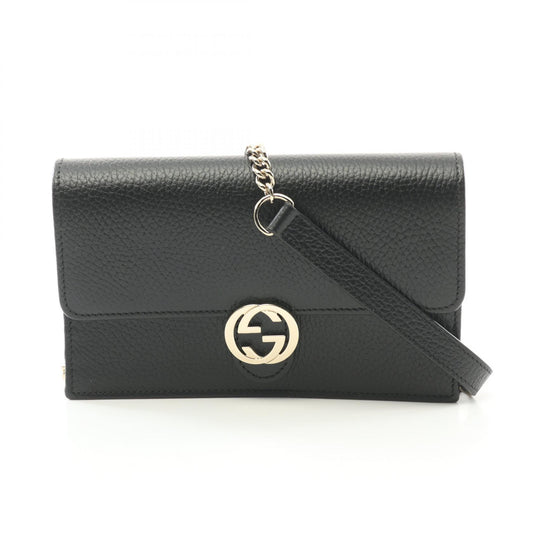 Gucci Leather Interlocking G Shoulder Bag