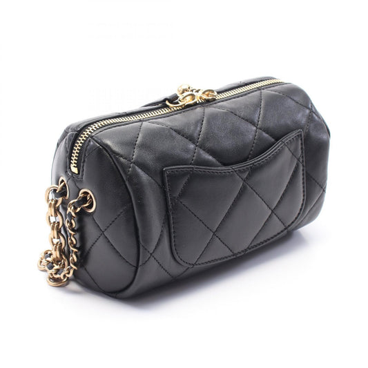 Chanel Mini Bowling Shoulder Bag Leather Black
