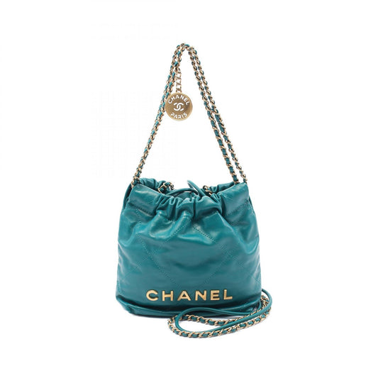 Chanel 22 Mini Leather Shoulder Bag Green