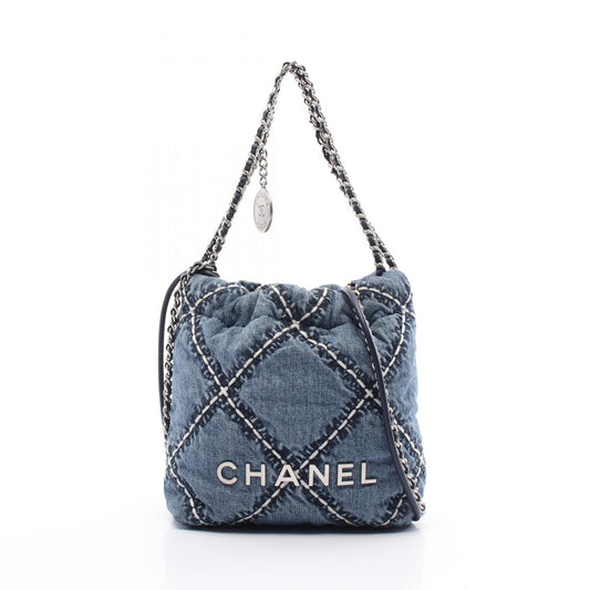 Chanel 22 Mini Denim Shoulder Bag AS3980
