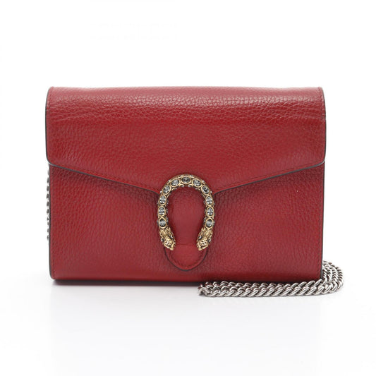 Gucci Dionysus Leather Shoulder Bag Red