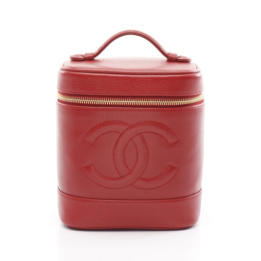 Chanel Coco Mark Leather Handbag Red