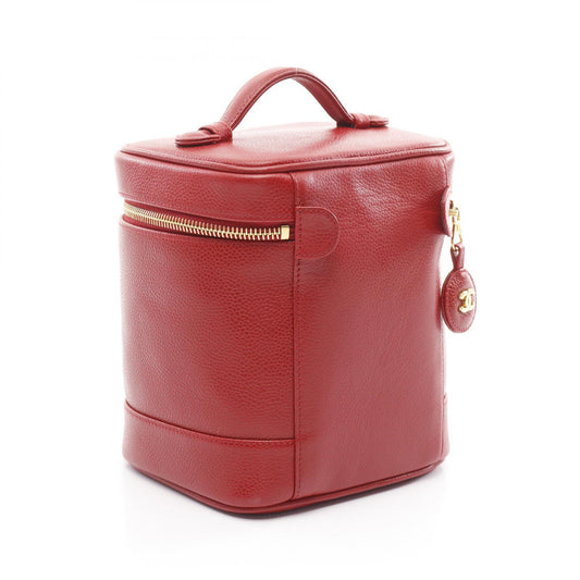 Chanel Coco Mark Leather Handbag Red