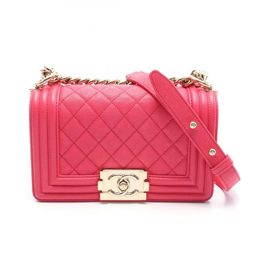 Chanel Boy Small Leather Shoulder Bag Pink