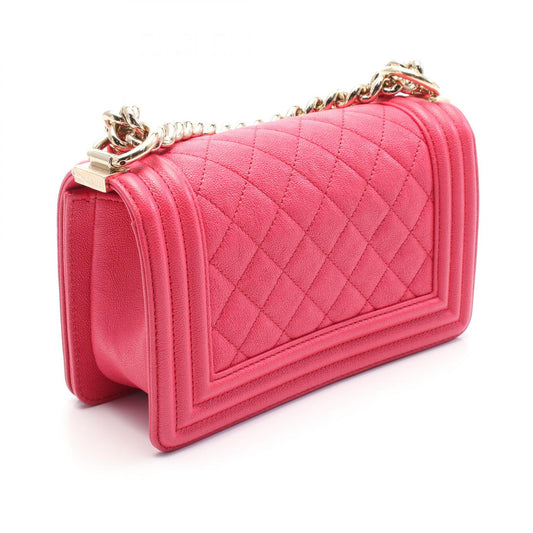 Chanel Boy Small Leather Shoulder Bag Pink