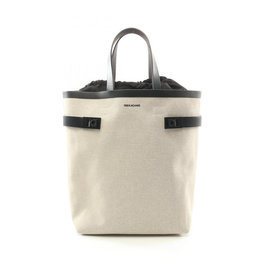 Salvatore Ferragamo Canvas Leather Tote Bag