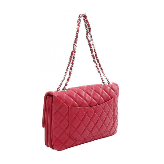 Chanel Lambskin Matelasse Shoulder Bag Red