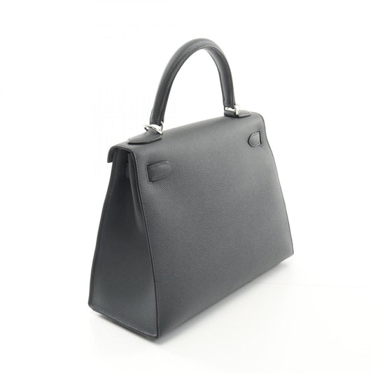Hermes Kelly 28 Leather Handbag Grey