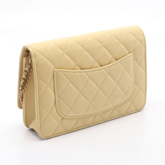 Chanel Matelasse Leather Shoulder Bag Yellow