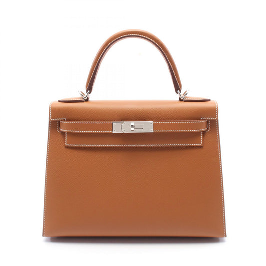 Hermes Kelly 28 Gold Handbag Brown