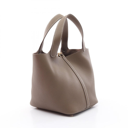 Hermes Picotin MM Leather Handbag Brown