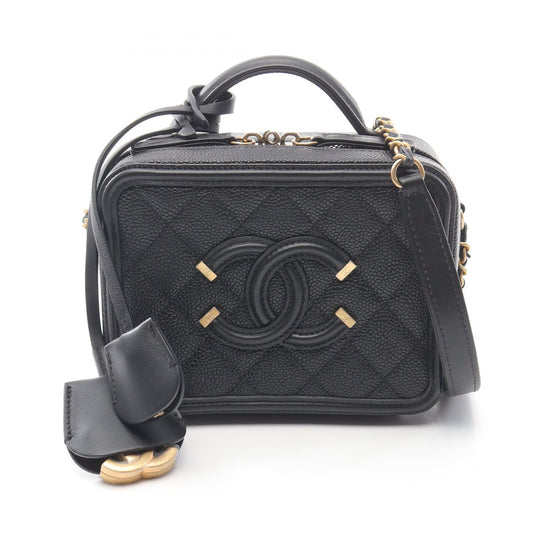 Chanel CC Filigree Small Vanity Bag Black