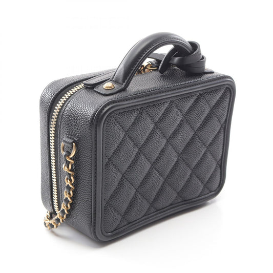Chanel CC Filigree Small Vanity Bag Black