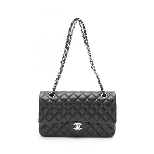 Chanel Lambskin Matelasse W Flap Shoulder Bag A01112